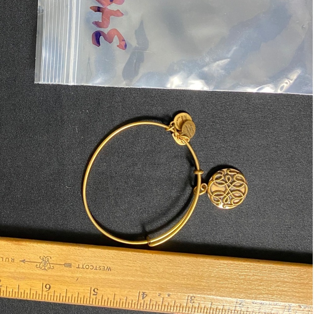 Alex and Ani Gold Tone Expandable Charm Bangle Bracelet